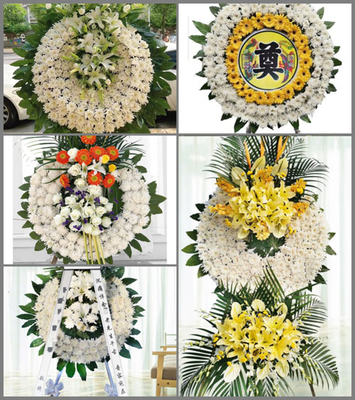 山东青岛平度市同和街道老胡家村花圈速递